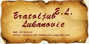 Bratoljub Lukanović vizit kartica